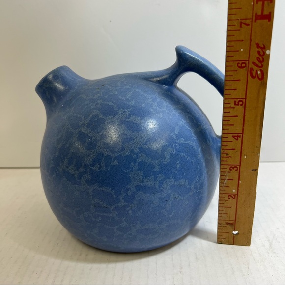 Vintage Red Wing American Art Pottery Blue Stipple Tilt Ball Pitcher #50 - Picture 4 of 10